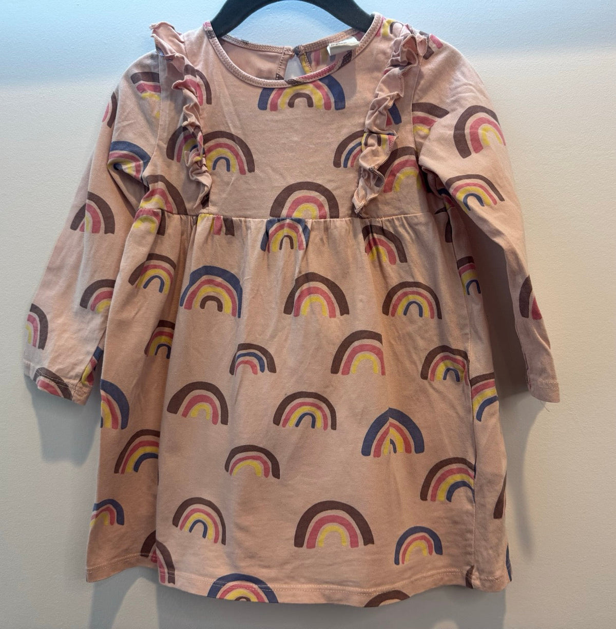 #82 H&M Pink Rainbow Dress Girls Size 2T