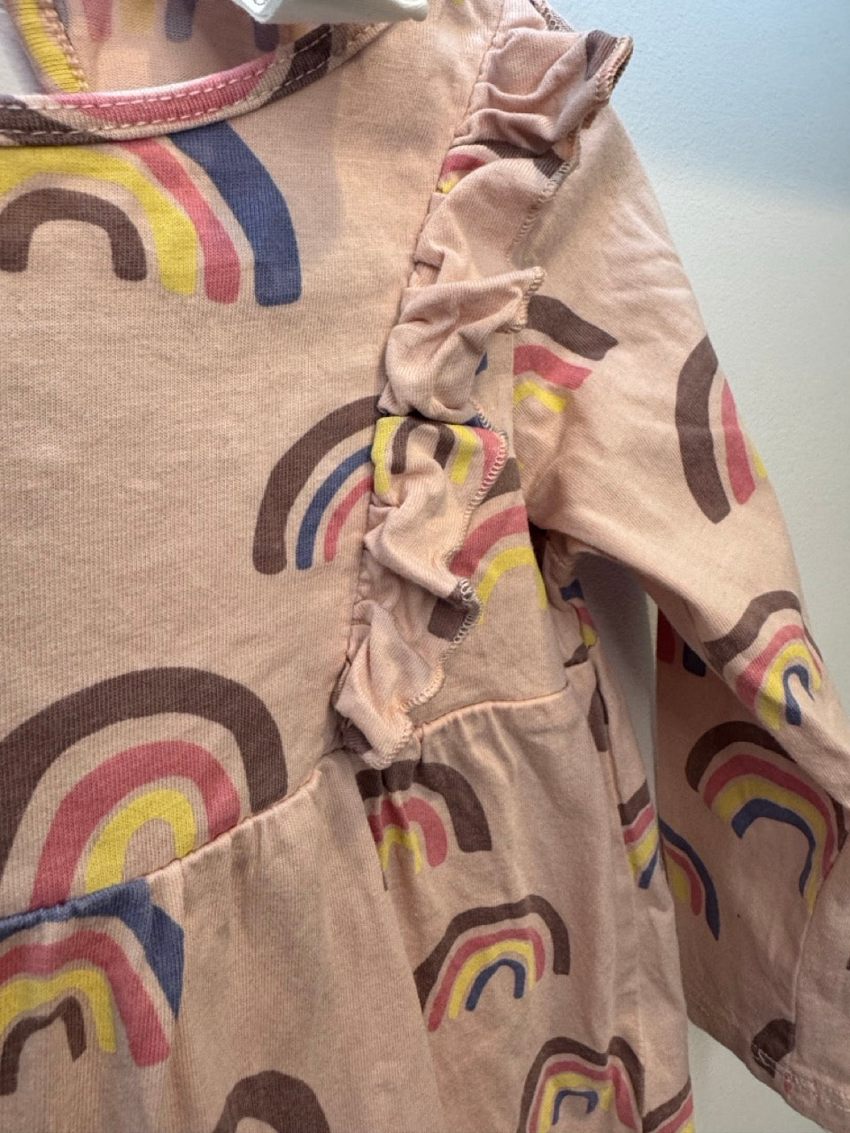 #82 H&M Pink Rainbow Dress Girls Size 2T