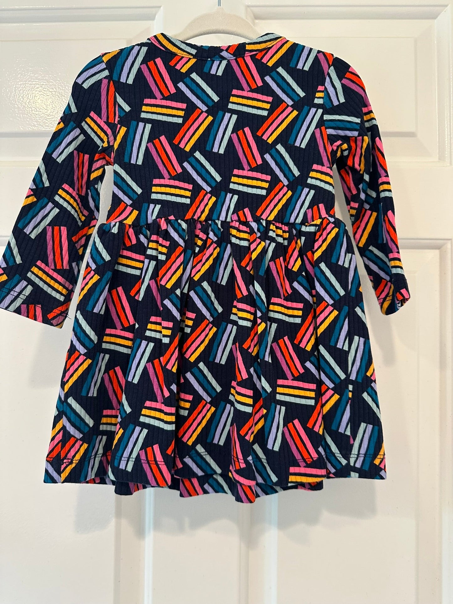 #85 REDUCED Hanna Andersson Striped Geo Dress, Infant Girls 75cm = 12-18m