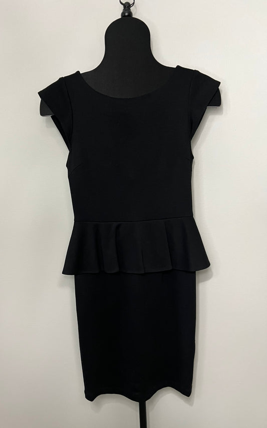 Women’s Medium black peplum  Dress- VGUC
