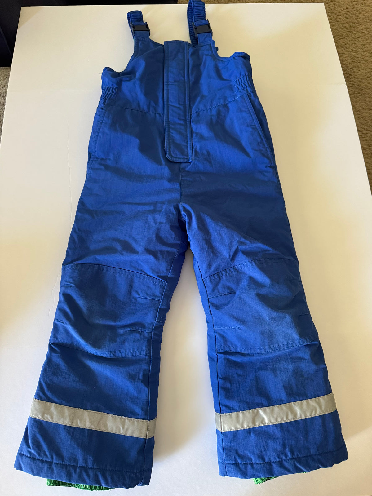 #92 Hanna andersson 5 t lined blue snow bibs overalls