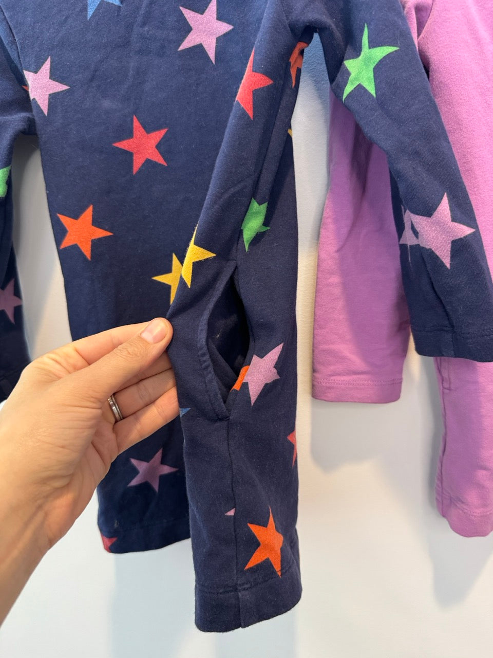 #82 Primary Dress Bundle (Rainbow Stars, Light Purple) with Pockets Girls Size 2T