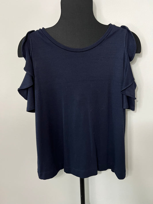 Women’s Medium Shirt - VGUC - Navy Cold shoulder