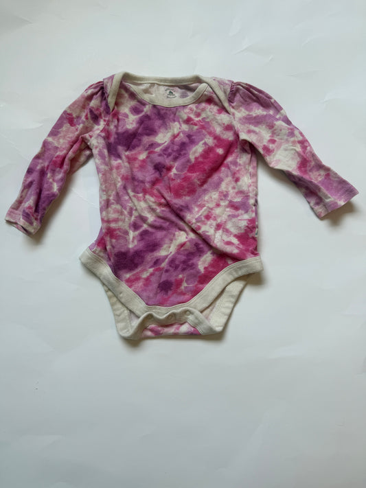 #170 Gap pink and purple tie dye long sleeve body suit girls 6-12 months