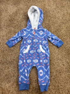 #47 girls 3 month carters fleece onesie