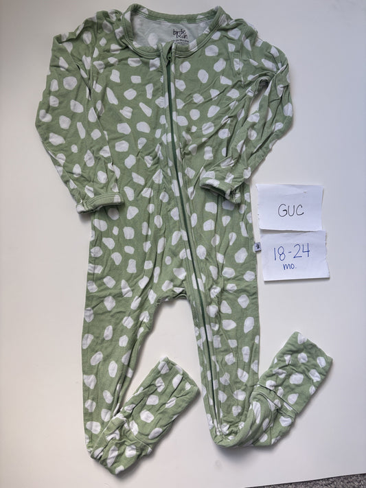 #138 - 18-24 Mo - GUC Birdie Bean - Green Dot "Willow" Convertible Zippy - PU 45236