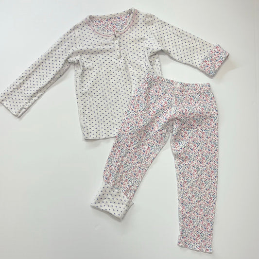 Seller 189 Girls 4T Petit Bateau Reversible Long John Pajamas EUC