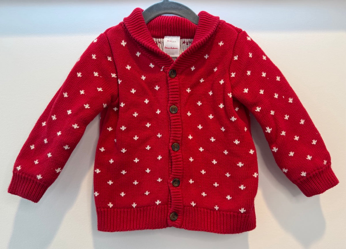 #82 Hanna Andersson Red Knit Sweater Gender Neutral Size 2T (85cm)