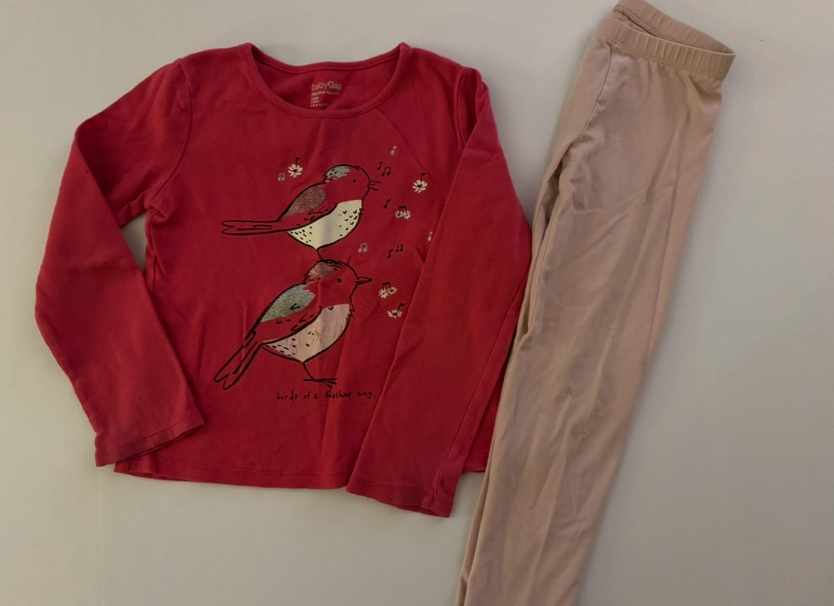 REDUCED #92 Girls 5 t gap pink long sleeve and old navy pink pant set