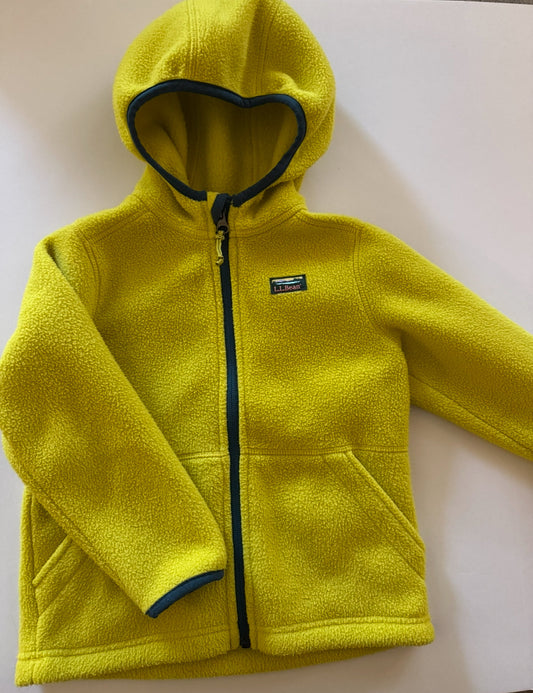 REDUCED #92 Ll Bean girls 4 t like new yellow fleece zip up jacket
