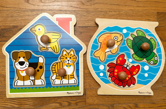 Seller #168 Melissa and Doug Jumbo Peg Puzzles (2) Fish + House