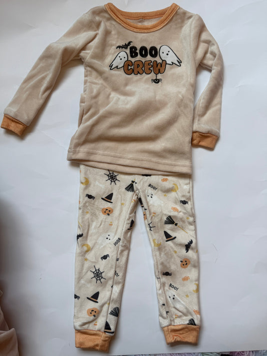 #170 Chickpea 2 piece boo crew soft fleece pajama set long sleeve gender neutral 18 months