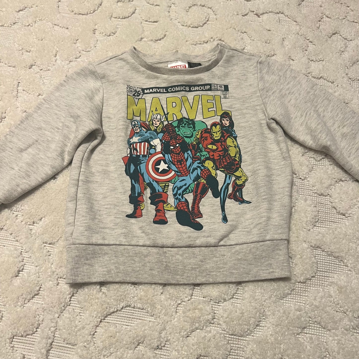 #5 Marvel Crewneck Sweatshirt, Boys 2t, Girls 2t