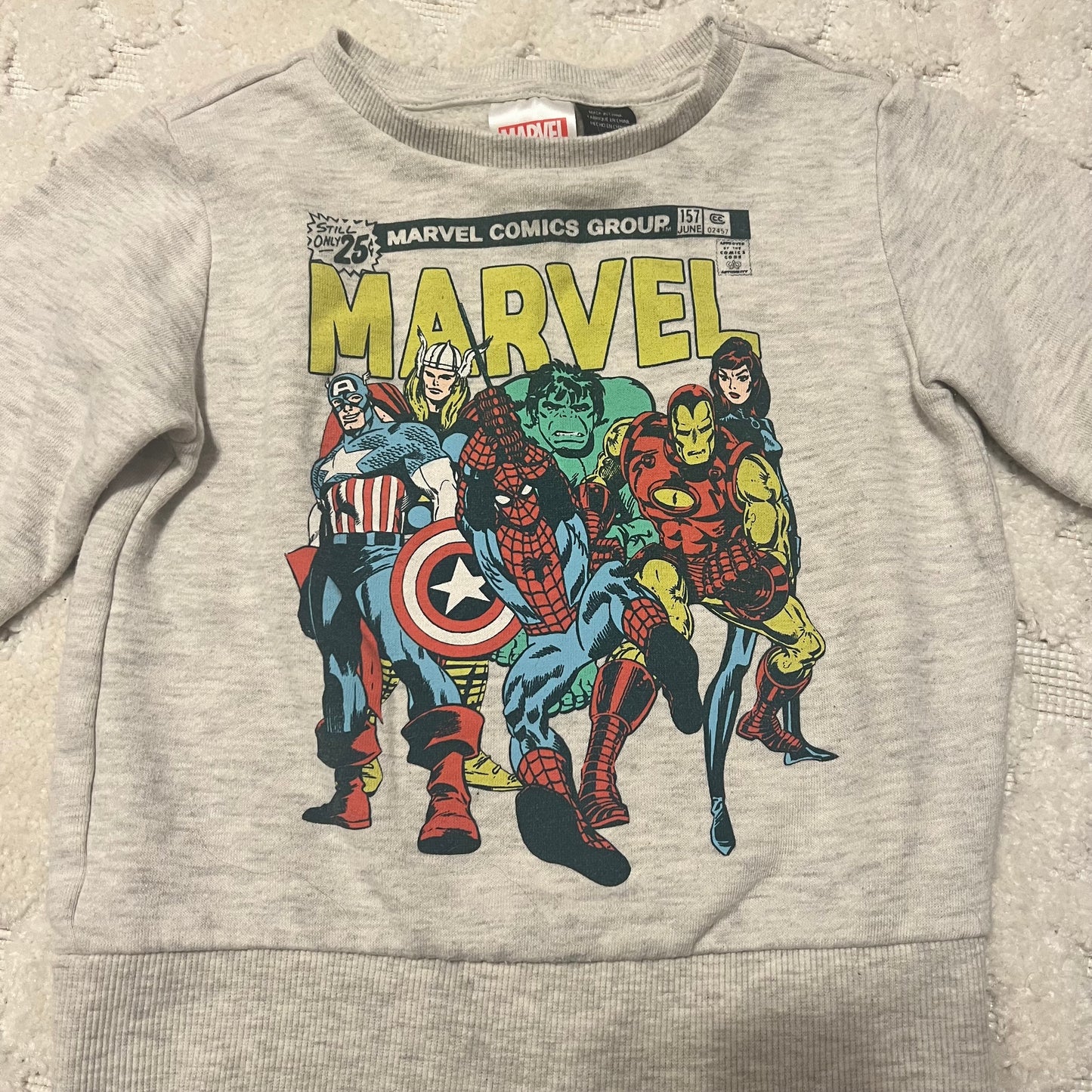 #5 Marvel Crewneck Sweatshirt, Boys 2t, Girls 2t