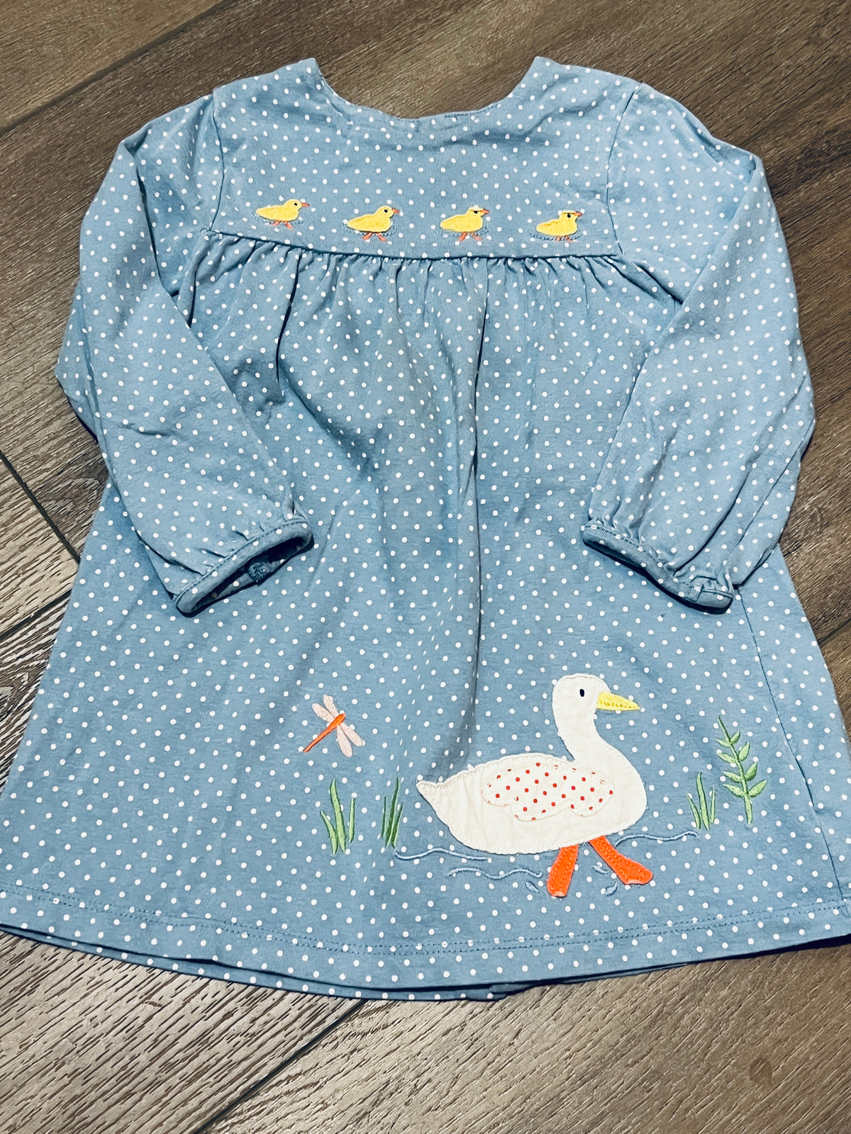 #90 Baby Boden duck dress, 18-24 mos