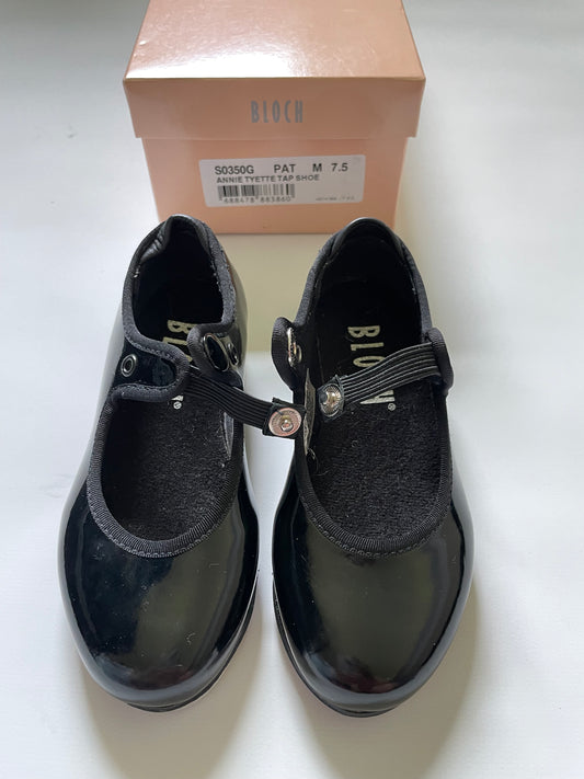 Bloch Black Patent Tap Shoes, 7.5