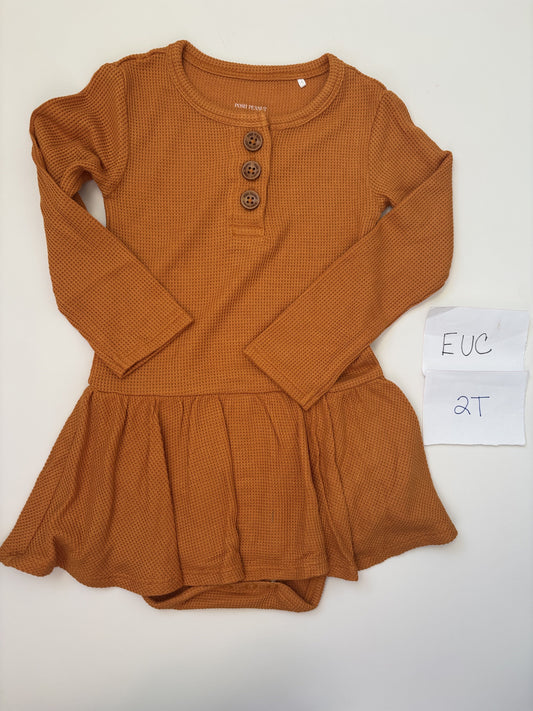 #138 - 2T EUC Bamboo (posh peanut) pumpkin spice LS Twirl