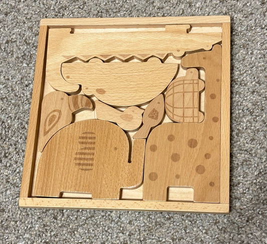 #65 Pottery Barn Wooden Animal Puzzle