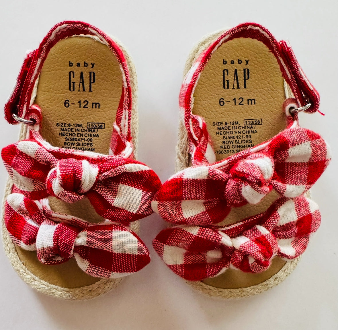 REDUCED #92 NEW Gap girls 6- 12 month red white summer sandal