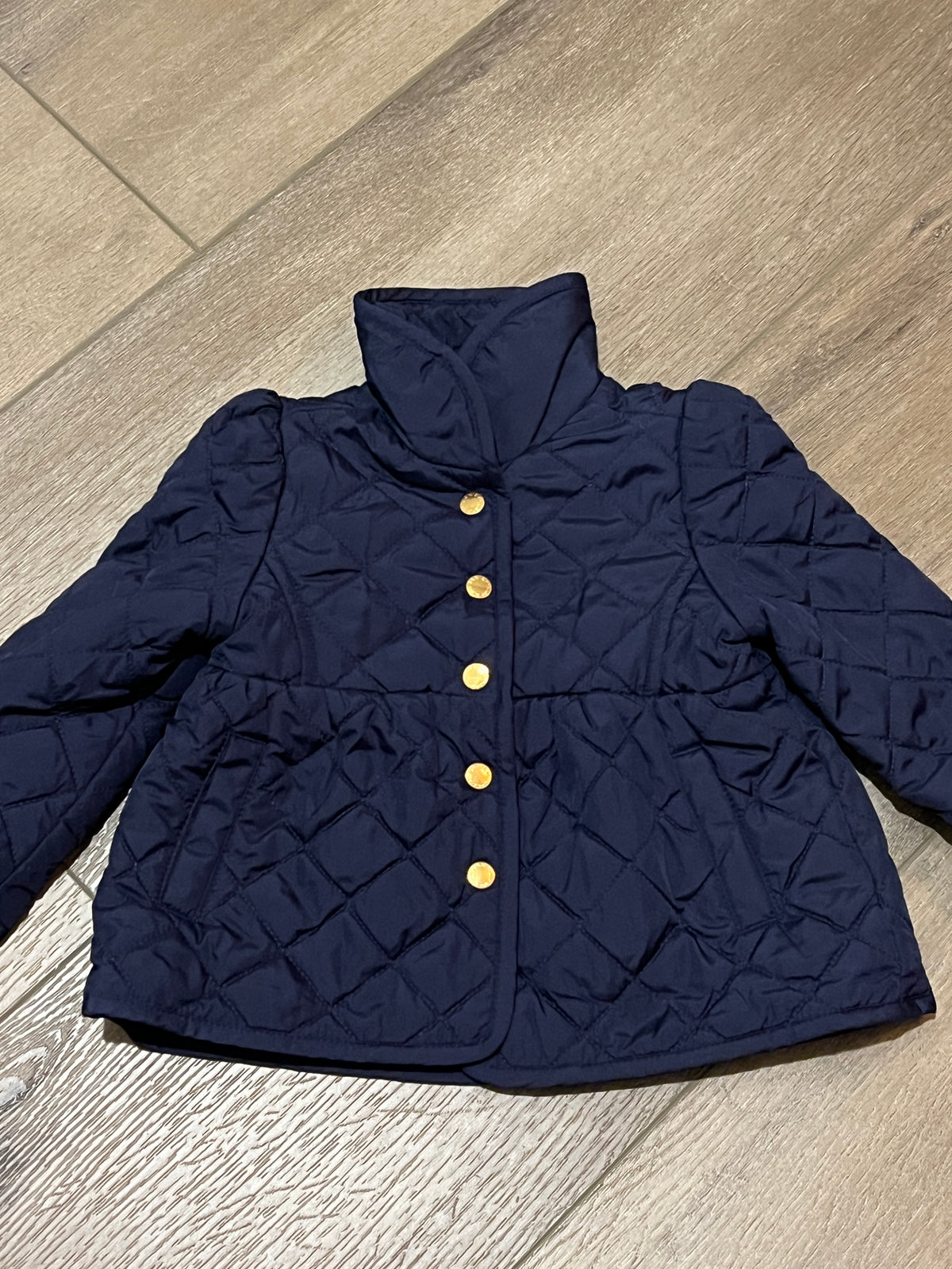 #90 Girls Janie + Jack navy peacoat, 12-18 mos