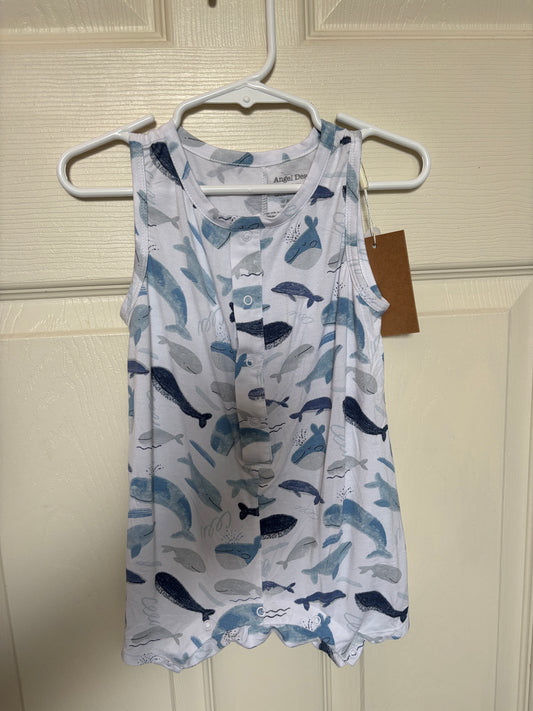 #148 Angel Dear 18-24m Sleeveless Romper NWT- Whales