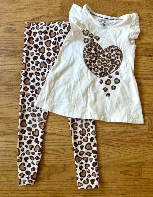 #198- Girls, Rachel Ray, Animal Print Set with Sequins- Size 5