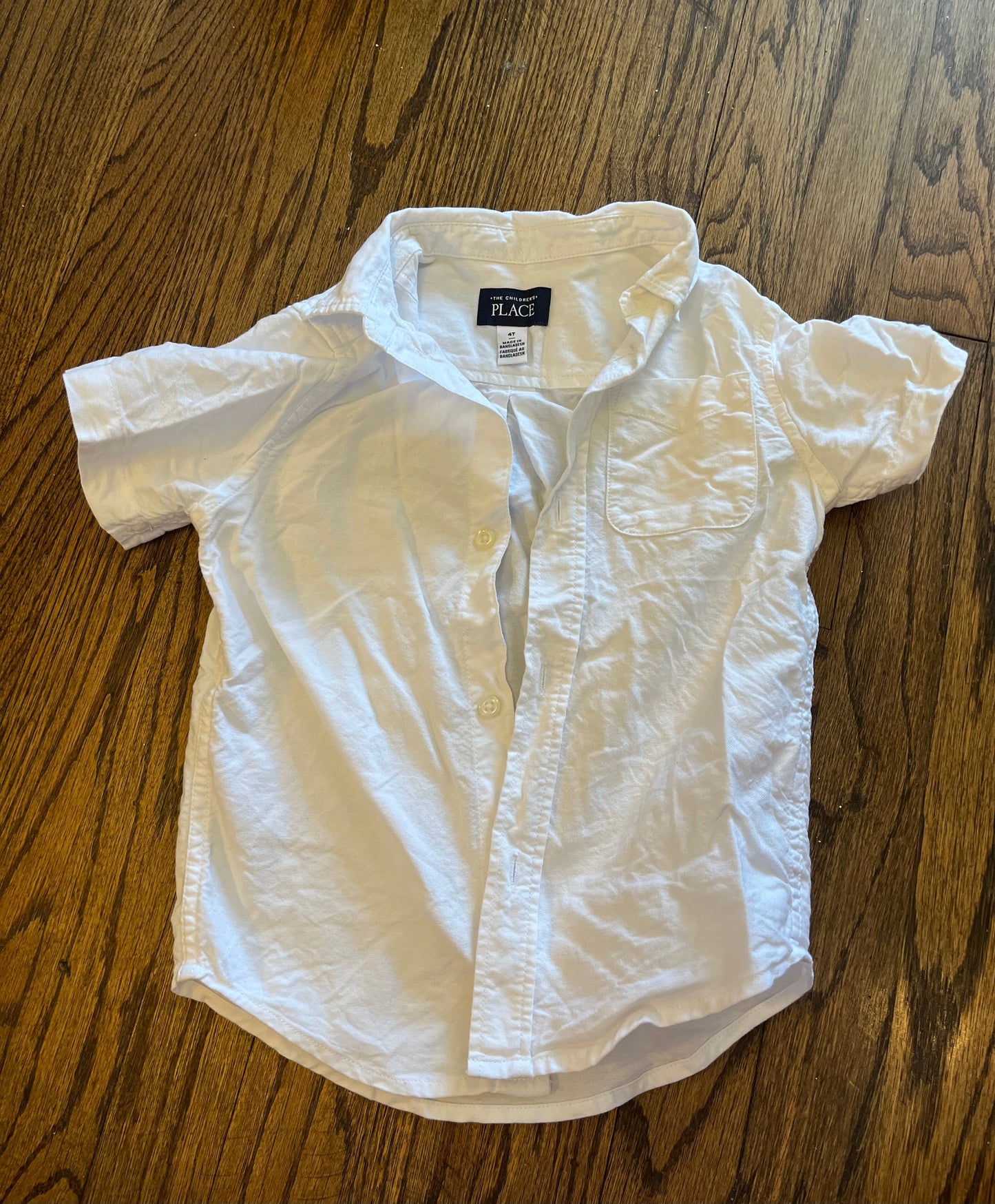 #67 4T White Short Sleeve Button Up The Children's Place