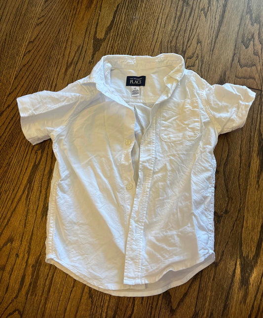 #67 4T White Short Sleeve Button Up The Children's Place