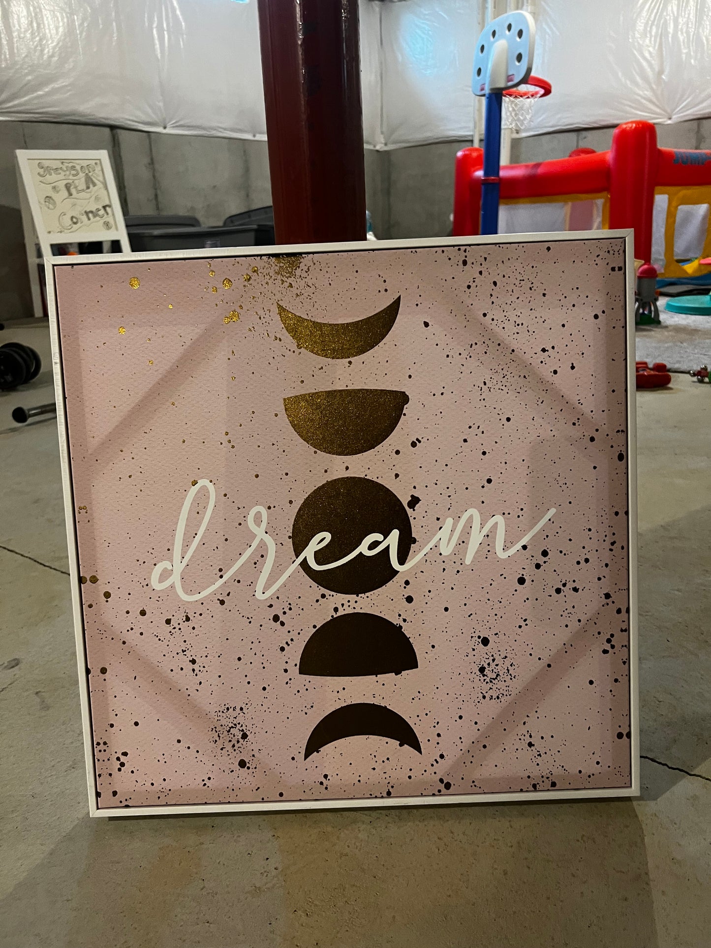 Blush pink Dream canvas sign