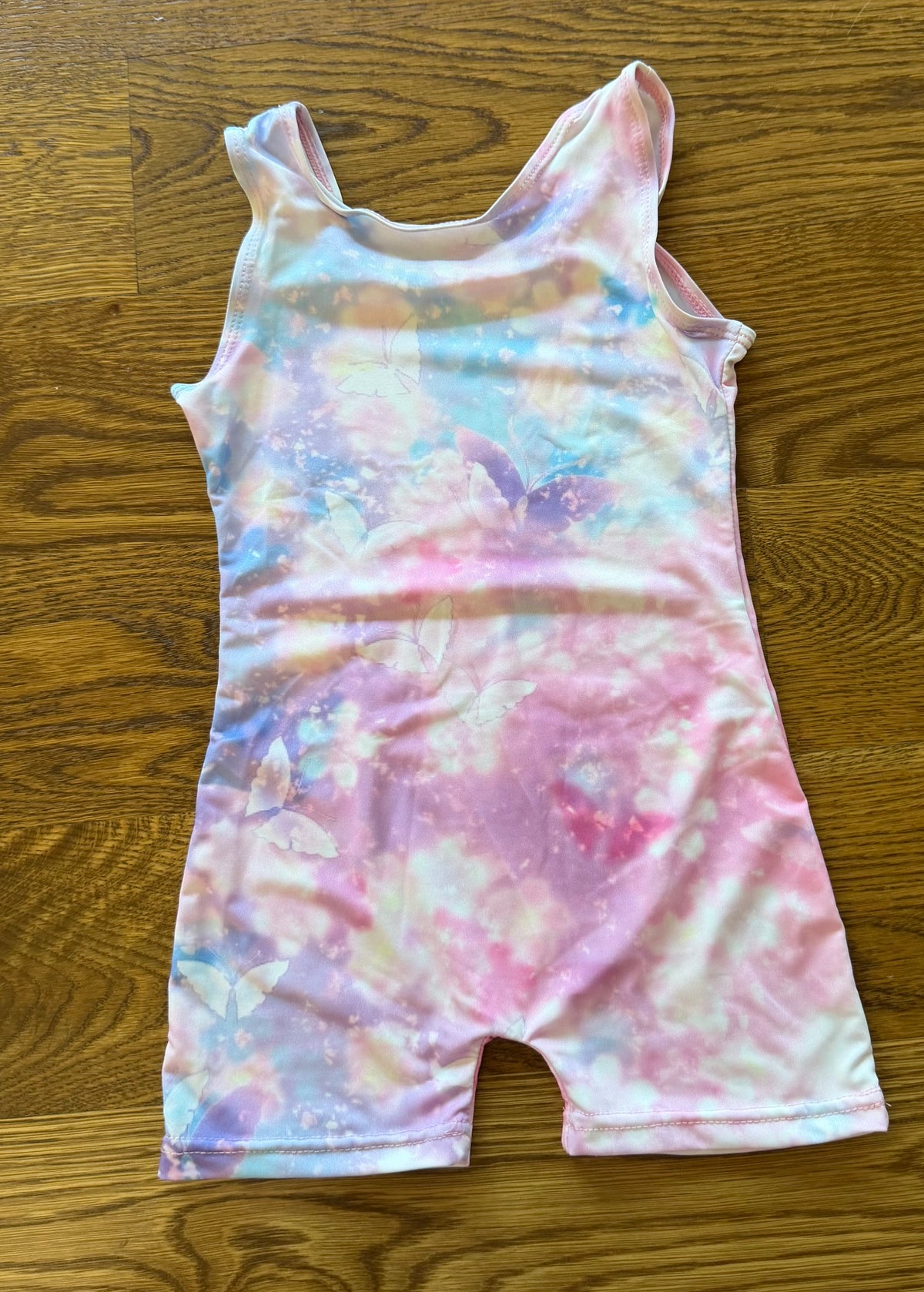 53 - Girls Size 110 (4T) Butterfly Pink/Purple Gymnastics Leotard
