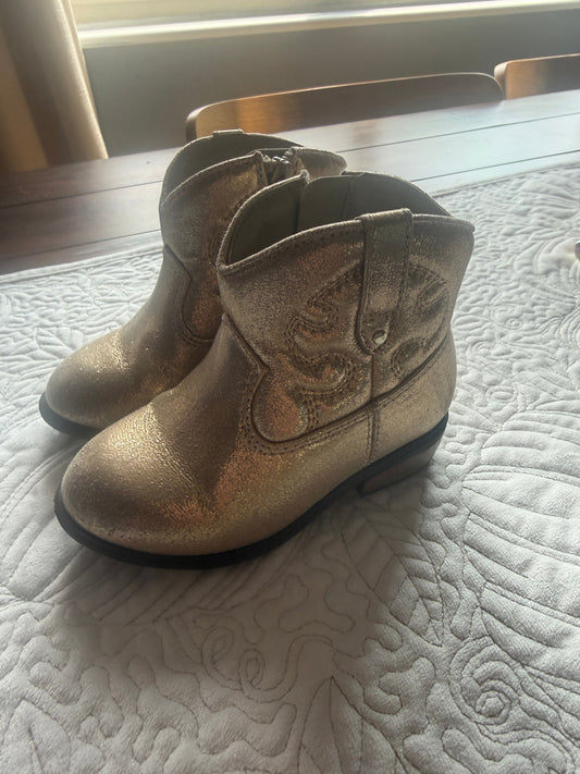 Cat & Jack Girls Gold Sparkle Booties Size 7