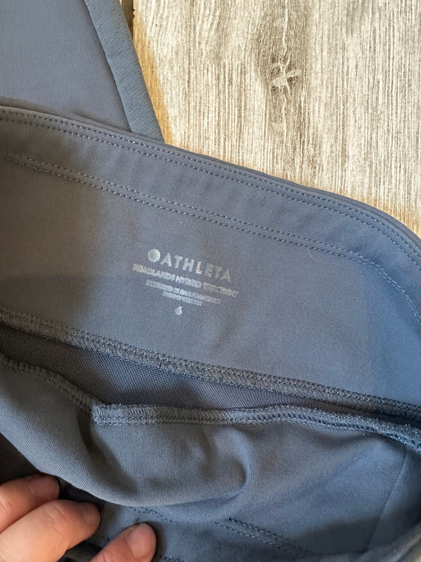 #111 Athleta Headlands Hybrid Trek Pants Women’s Activewear Blue Grey Sz 6 Pockets