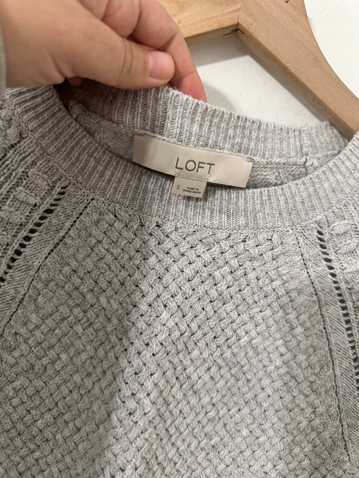 #111 Light Grey Loft Sweater Small