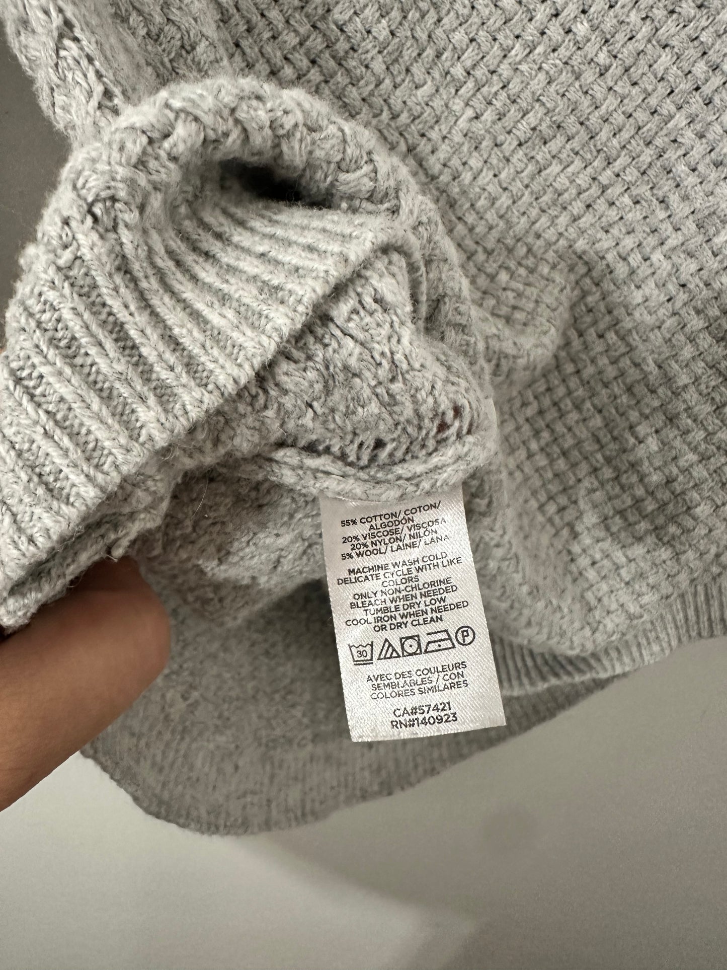 #111 Light Grey Loft Sweater Small