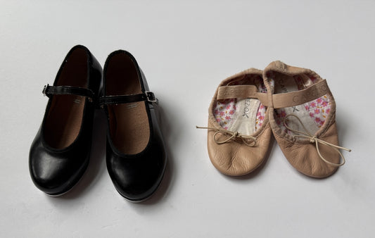 #180 Girls Shoe 9 Dance Set Bloch Tap Shoe and Capezio Ballet Slipper (2 available)