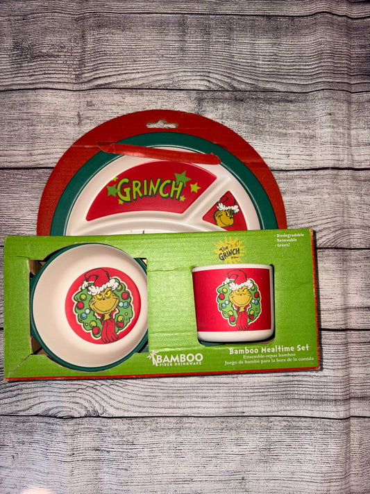 Seller 124 NEW Grinch Bamboo Meal Time Set
