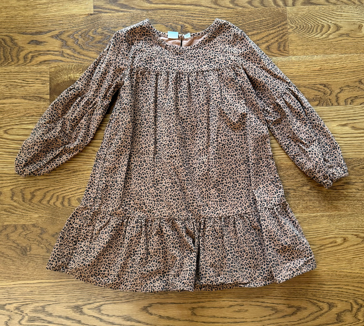 53 - Girls S (5) Gap Leopard Print Long Sleeve Cord Dress