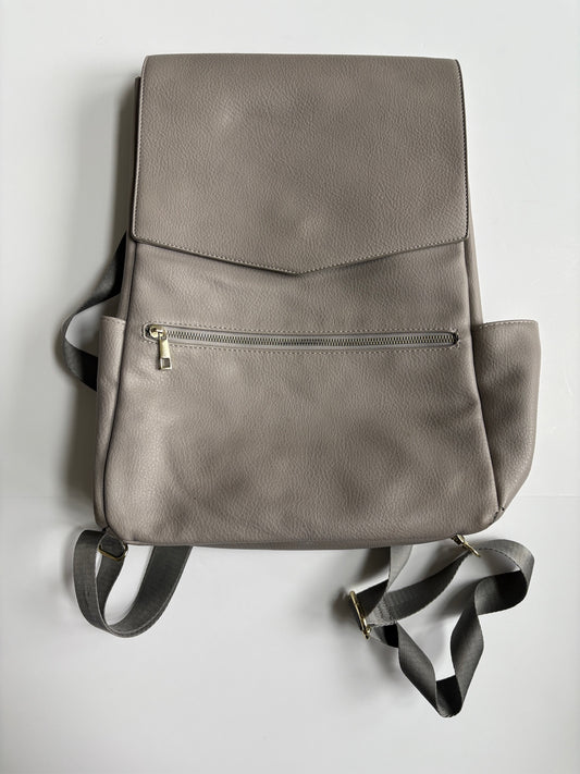 Seller #105 - Halova Gray Faux Leather Diaper Bag - GUC (see photos please)