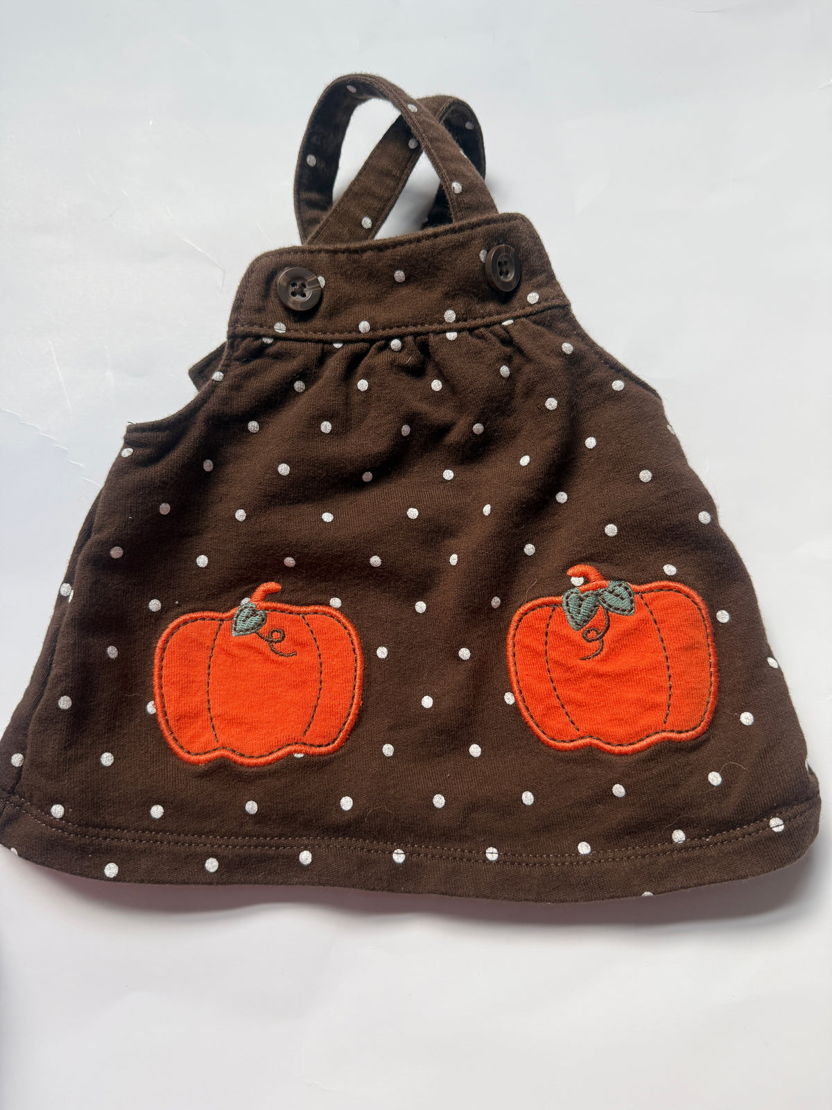 #170 Carters fall bundle. Brown polka dot and pumpkin jumper and maroon polka dot owl fleece hooded zip up girls newborn