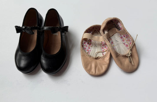 #180 Girls Shoe 9 Dance Set Bloch Tap Shoe and Capezio Ballet slipper 2 available)