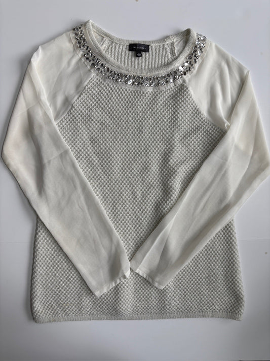 Seller #105 - Small Women's The Limited White Sparkle Sweater VGUC