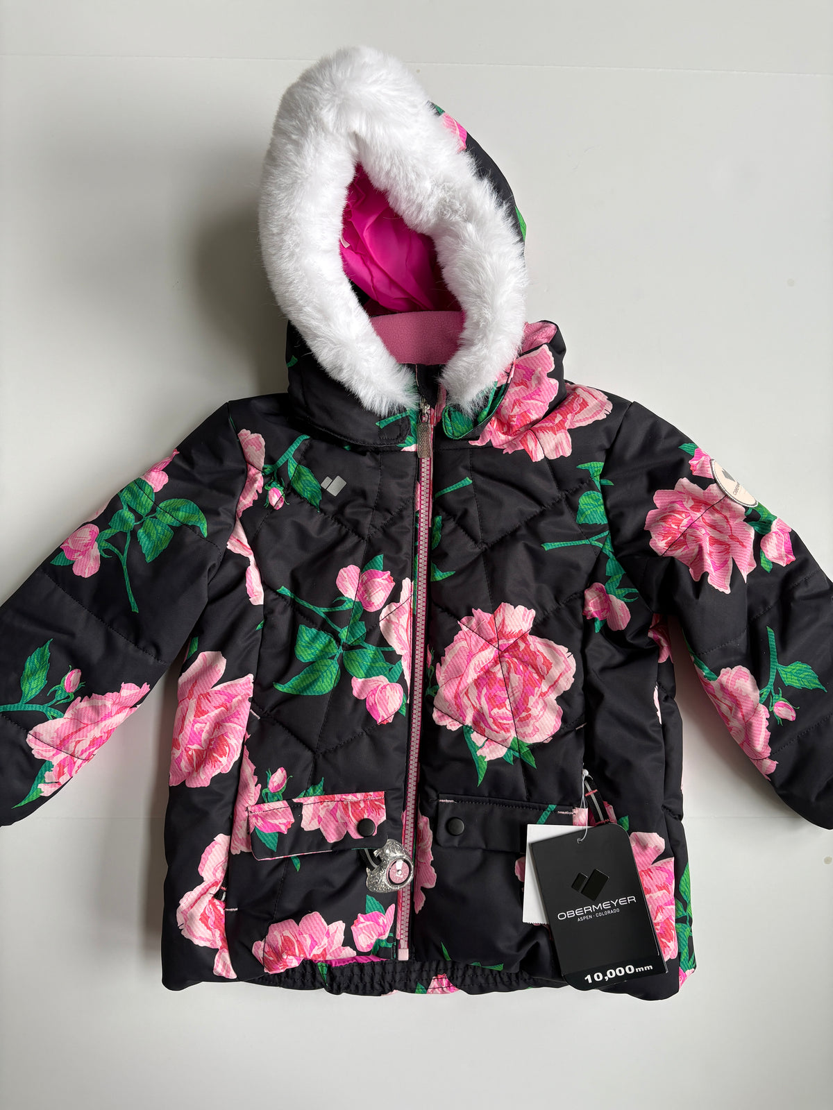 Seller #105 - Girls 3T Obermeyer Rose Floral Ski Jacket NWT