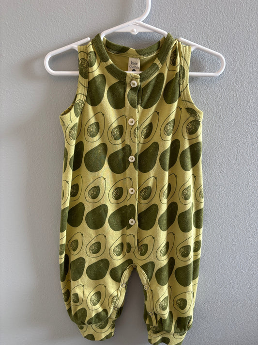 *Reduced* #148 Kate Quinn 6-12m Sleeveless Romper- Avocado