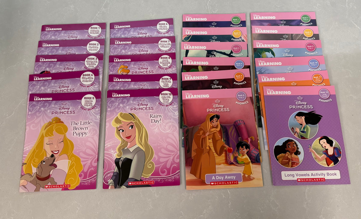 53 - Disney Princess Learning Sight Words (10 books) & Phonics (12 books) Book Bundle