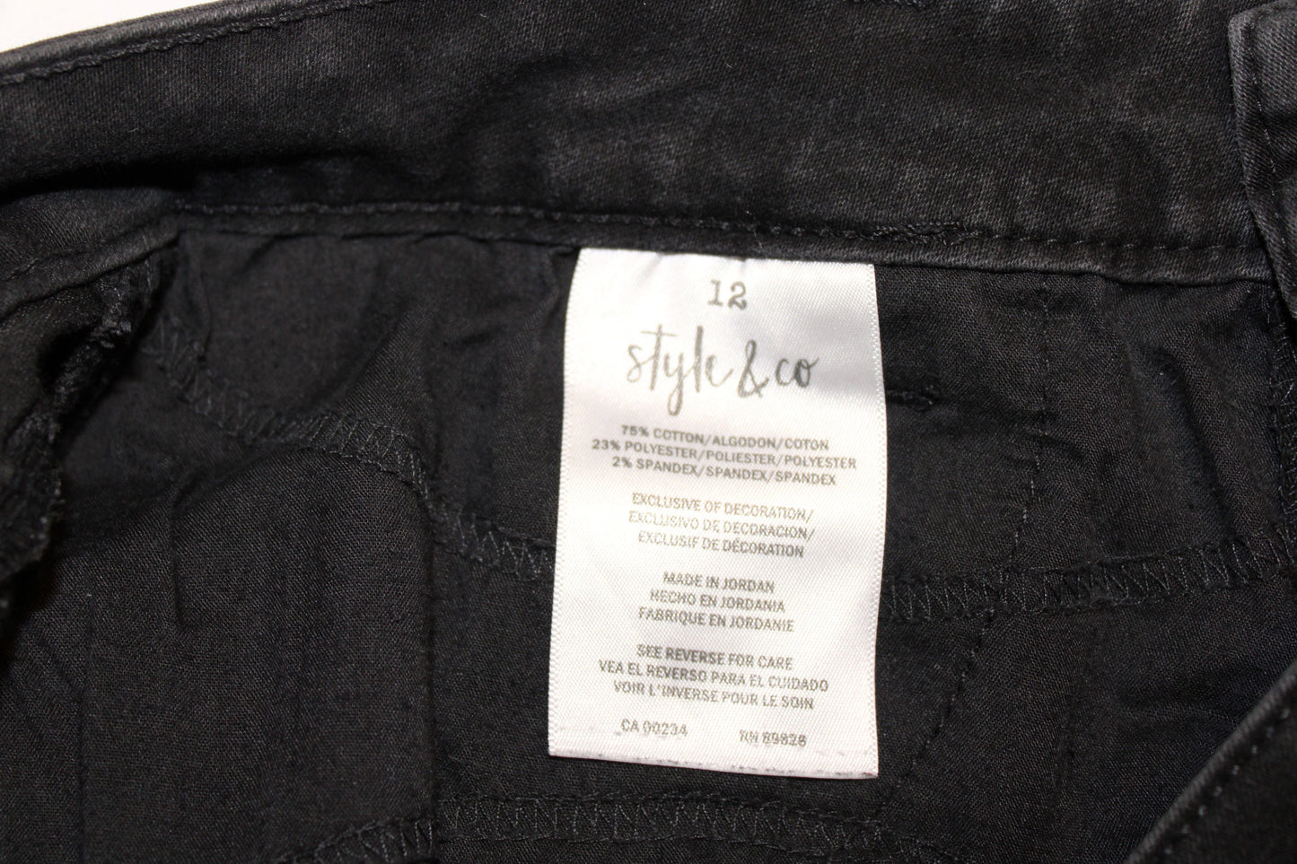 #126 Style & Co Women's Black straight leg pants - size 12 *REDUCED*