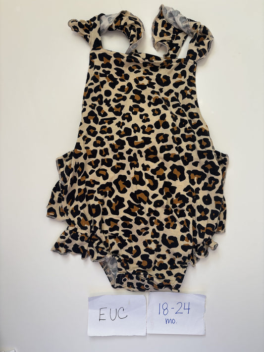 #77 - 18-24 Mo - EUC Posh Peanut - Lana Leopard Romper