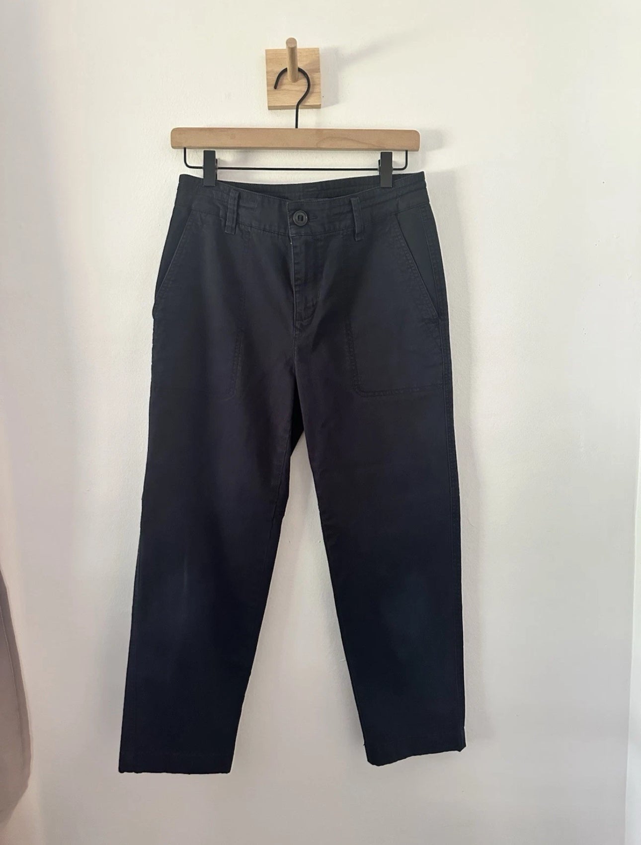 #111 VINCE Utility Ankle Pants Womens Sz 6 Washed Navy Chino Trouser Cotton Preppy