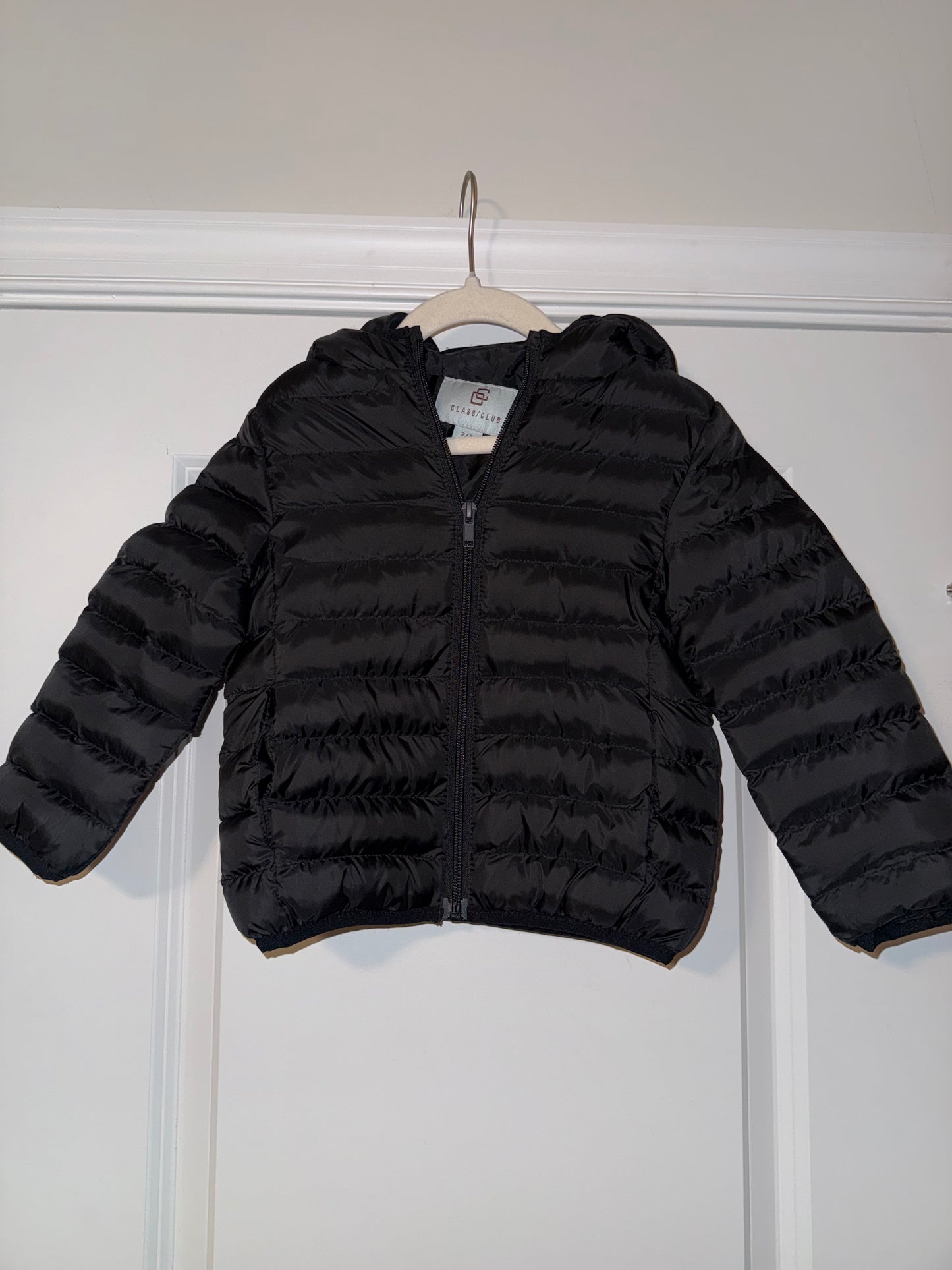 #106: 2/3 Class Club Black Puffer Coat NWOT