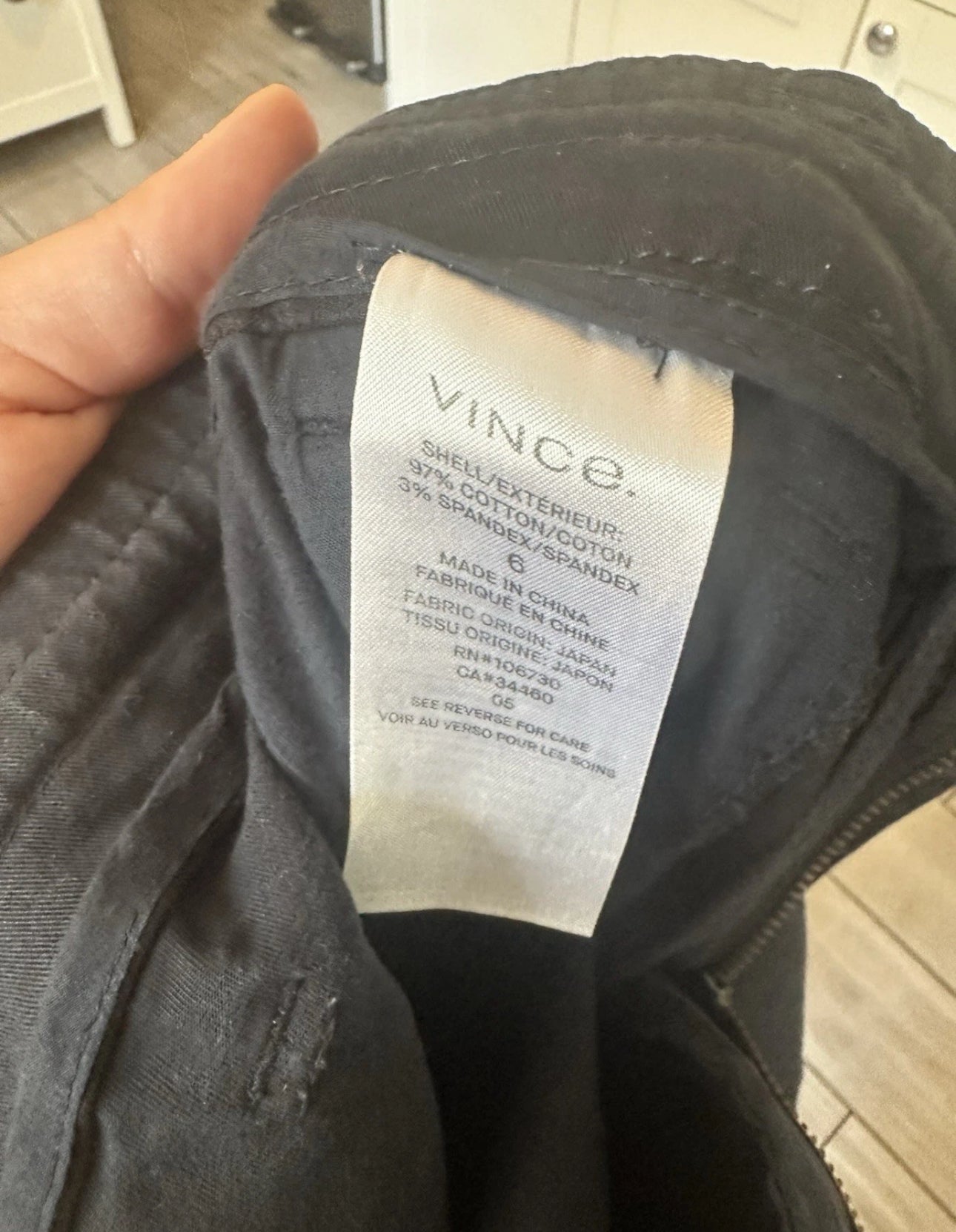 #111 VINCE Utility Ankle Pants Womens Sz 6 Washed Navy Chino Trouser Cotton Preppy