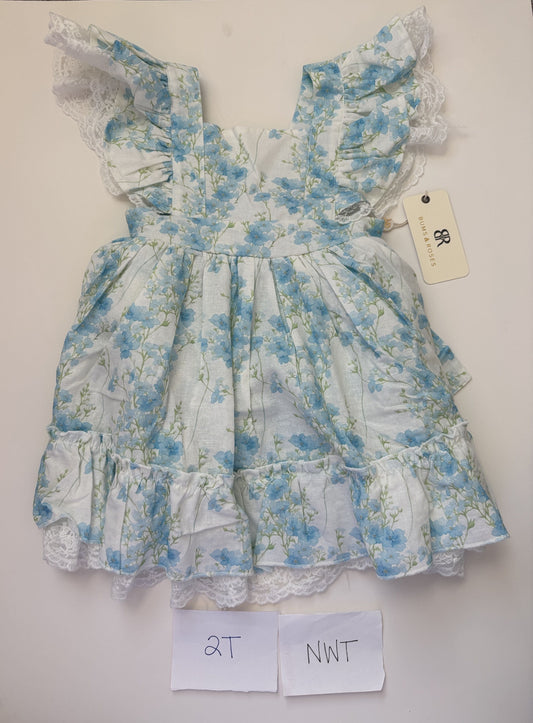 #77 - 2T - NWT Bums & Roses - Forget Me Not Dress